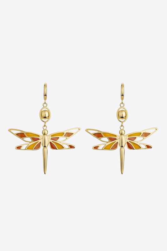 Yellow Dragonfly Earrings