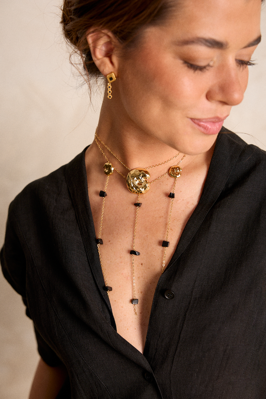 LOOK PENDIENTES TRILOGÍA + CHOKER HERENCIA TRIBAL